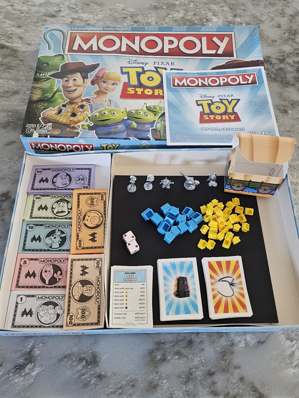 Monopoly Toy Story 2018 Board Game Missing Jessie Token & Box Damage AS IS